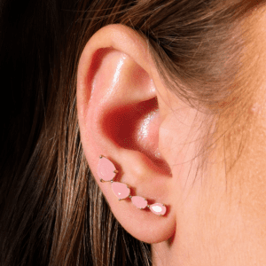 Brinco Ear Cuff Rosa Gota