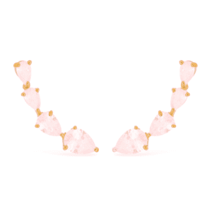Brinco Ear Cuff Rosa Gota